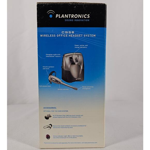 PLANTRONICS CS55 WIRELESS OFFICE HEADSET SYSTEM VOIP DESK PHONE NOISE-CANCELING - Picture 3 of 14